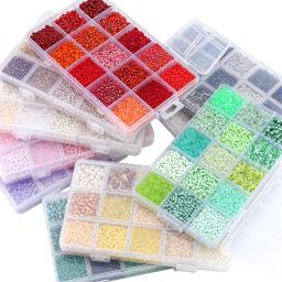 150g1 conjunto de acessórios de vidro 15 grade de vidro arroz grânulo tubo material saco fazendo frisado pulseira colar jóias contas soltas - Image 3