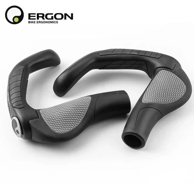 Punhos de Bicicleta Ergon Antiderrapantes MTB com Absorção de Choque e Braçadeira Lock-On para Conforto Ergônomico em Ciclismo
