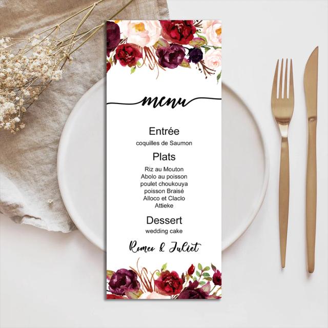 Convites de Casamento Personalizados com Cartões de Mesa Minimalistas - Kit de 50 Peças 4x8 Polegadas IC101