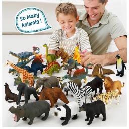 Realistic Safari Woodland Animal Dinosaur, Mini Simulação Modelo Figurines, Plastic Preschool Educational Toy, Kids Birthday Favors - Image 1