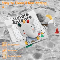 Livros macios para bebês, sensação de toque 3d, livro de pano de alto contraste, brinquedos sensoriais para aprendizagem precoce, presentes para crianças de 0 a 12 meses - Image 5