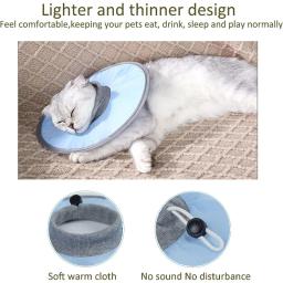 Colar recuperação impermeável para gatos, Cone Pet ajustável, Cones protetores do pescoço do gato, Pare de lamber feridas - Image 4