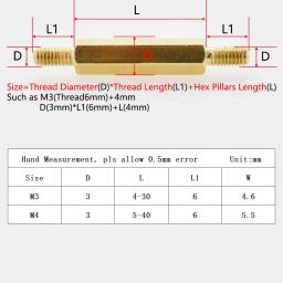 M3 m4 hex placa-mãe de bronze impasse macho para macho rack parafuso espaçamento rosca métrica pcb suporte pilares suporte espaçador parafuso - Image 2