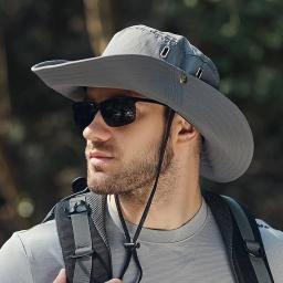 Novo chapéu de sol de aba larga masculino-à prova dwaterproof água proteção uv safari balde chapéu para pesca caminhadas escalada verão ao ar livre oversized - Image 3