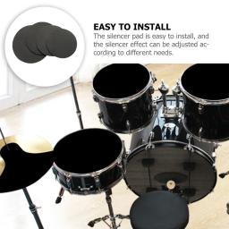 4 pçs acessórios de tambor almofada instrumento percussão prática amortecedores tambor esteira para bater mudo amortecimento almofadas snare - Image 2