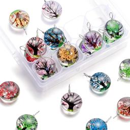 Colar De Pingente De Cristal De Vidro Oval, Real Flor Seca, Jóias Fazendo Acessórios, Colares DIY, 20x29mm, 5Pcs por lote - Image 2