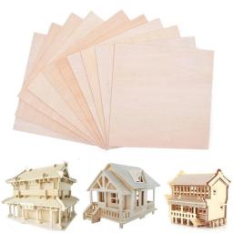 Folhas de madeira Balsa para DIY Craft Project, Grossa, Dura, 100mm, 200mm, 300mm de comprimento, 100mm, 1-8mm, 5 PCs, 10PCs - Image 2