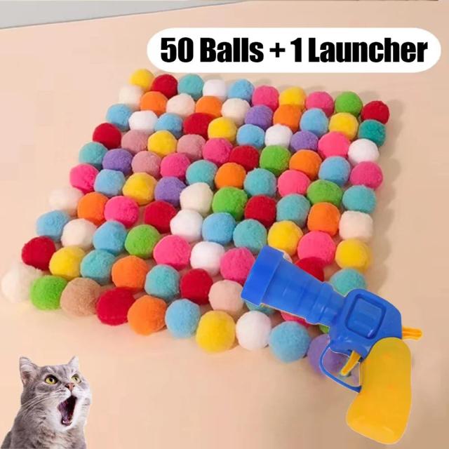 Lançadores Criativos Interativos para Gatos: Kit de Treinamento Mini com Jogo de Pom-Pom e Acessórios Incríveis para Animais