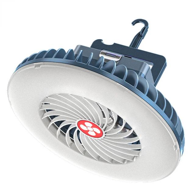 Ventilador Multifuncional Impermeável e Lanterna Portátil Recarregável para Acampamento e Eventos ao Ar Livre