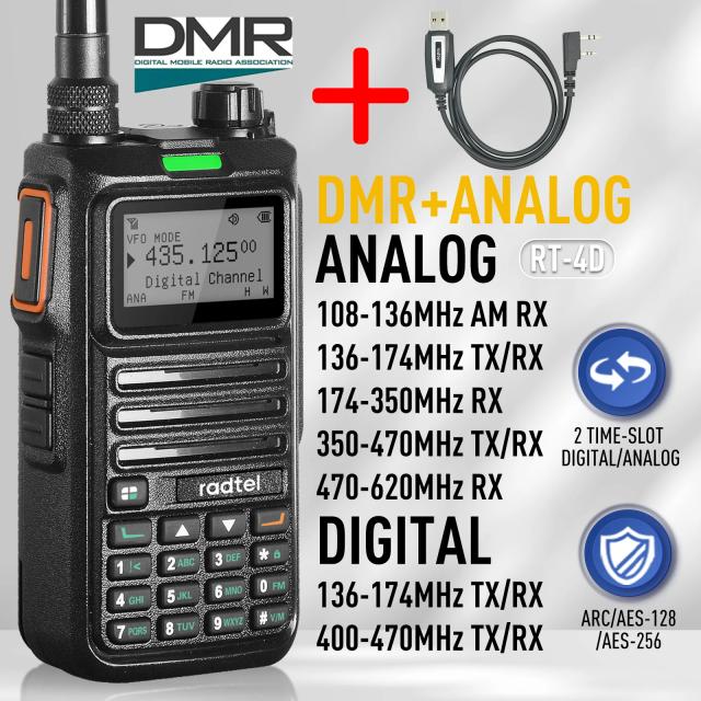 Radtel RT-4D Rádio Amador Digital DMR Modo Duplo Analógico 1024 Canais