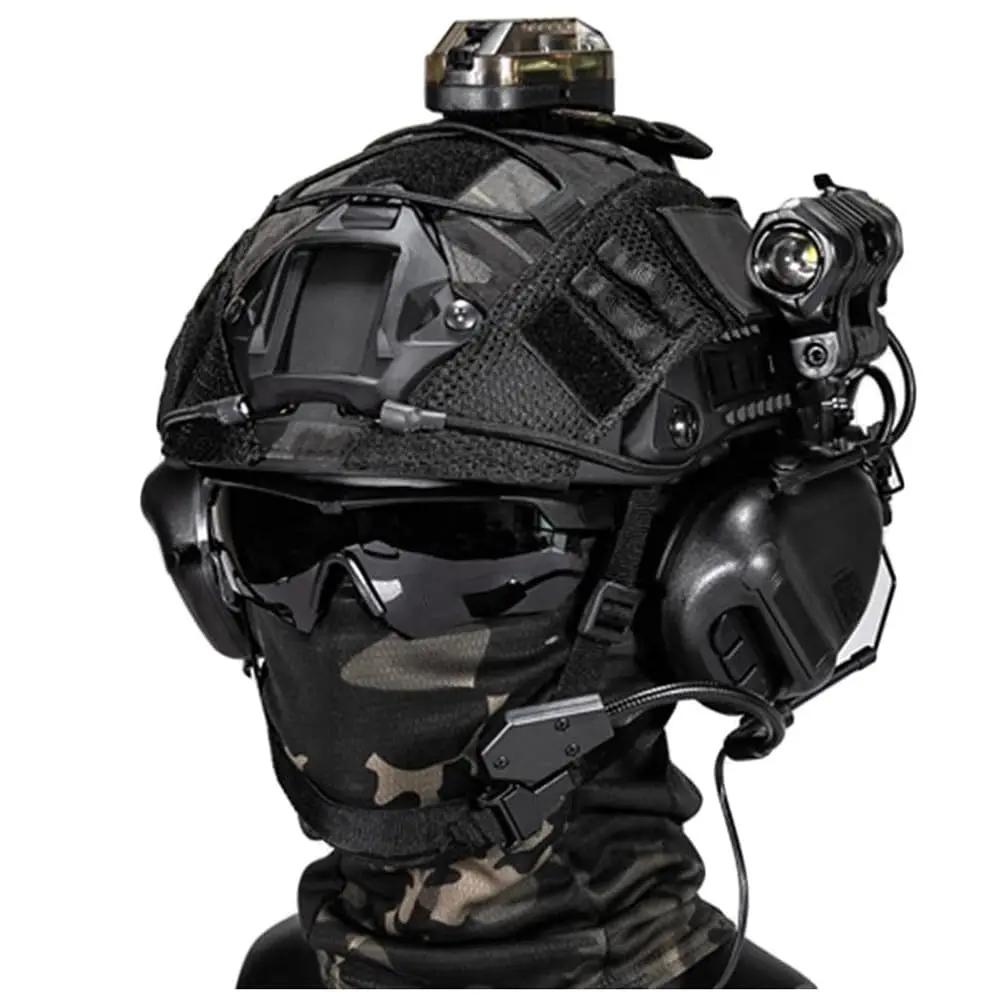 Capacete tático ao ar livre conjunto com máscara protetora e fone de ouvido, NVG Mount Goggles, lanterna para tiro Airsoft Paintball - Image 1