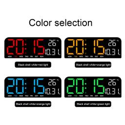LED Despertador Digital com Tela Grande, Smart Desk Clock, Brilho Ajustável, Botão Sono, Grandes Dígitos, Moderno, Sala de estar - Image 6