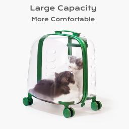 Caixa transparente portátil da caixa do trole do animal de estimação de elfwalk com roda silenciosa para gatos e cães - Image 3