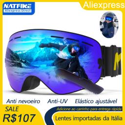 Ski Goggles Pro 100% Proteção UV400 Anti Fog Lens Intercambiáveis Óculos de esqui Snowboard Snow Goggles para homens Mulheres Natfire N3 Pro - Image 1
