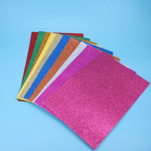 Papel Cardstock Glitter Colorido para Caixas de Presente e Decorações de Festa - Conjunto com 10 Folhas para DIY