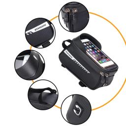 Bolsa para feixe dianteiro de bicicleta, bolsa para tubo frontal, ciclismo, touchscreen, suporte de telefone, à prova d'água, armazenamento de sela, mtb, acessórios de bicicleta de estrada - Image 4