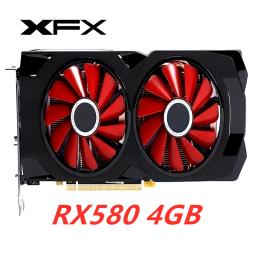 Xfx rx 580 placa gráfica, 4gb, usado, para computador desktop, adm, pc, cartão, 580, 570, não mineração, videogame - Image 1