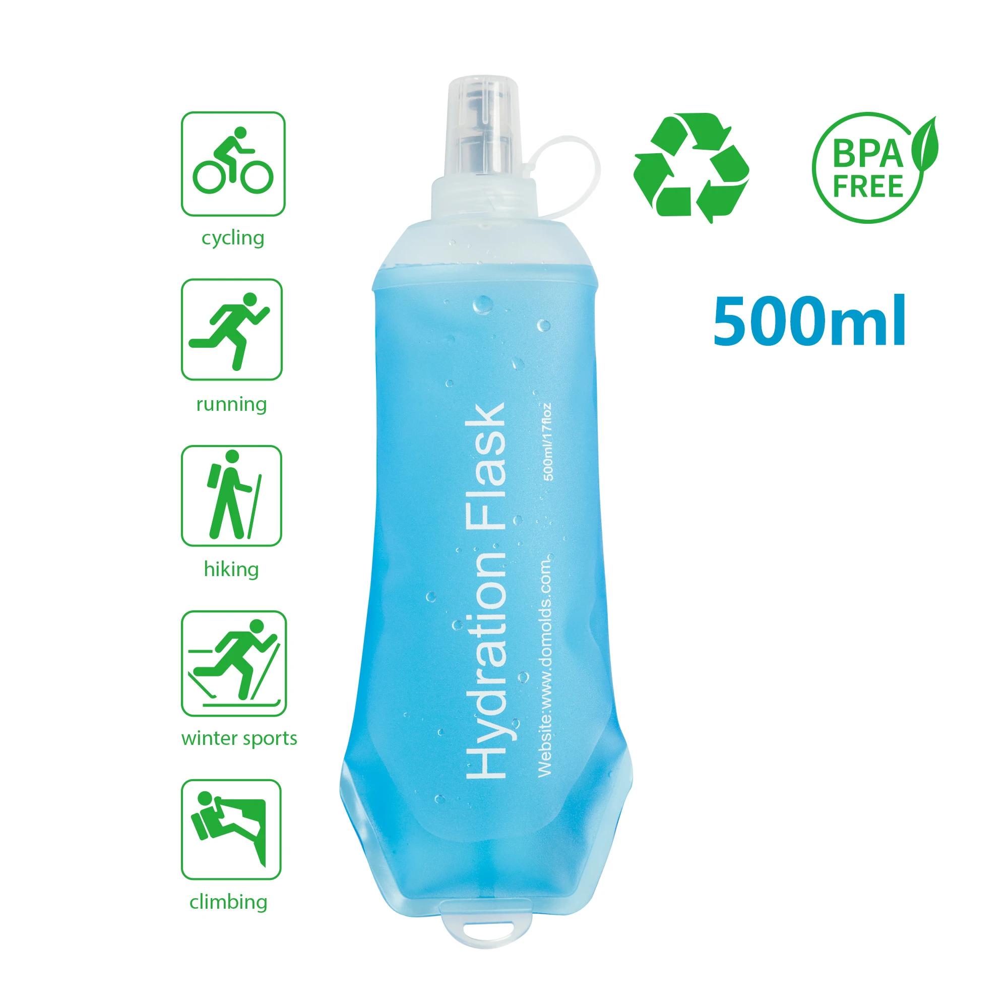 Garrafa de Água Dobrável AXEN, Frasco Macio Dobrável para Maratona, Trail Running, Jogging, Camping, Ciclismo, TPU, 500ml - Image 1
