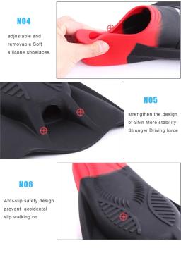 Nadadeiras de mergulho autônomo para homens e mulheres, nadadeiras de silicone snorkel, sapatos de piscina, tênis de praia, sapatos de água curtos, crianças, 2024 - Image 3
