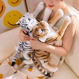 50cm realista tigre leopardo brinquedos de pelúcia macio animais selvagens simulação tigre branco jaguar boneca crianças presentes aniversário - Image 5