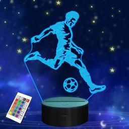 3D Anime LED Night Light para decoração para casa, personagem do futebol, Lionel Messi, presente de Natal para fãs - Image 2