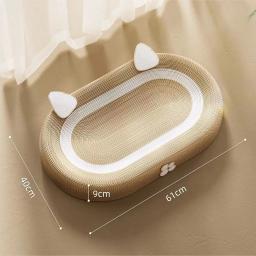 Oval Cat Scratcher Pads, 100% Sisal Cat Coçar Board, cama do gatinho, ninho Chew Toy, mordida resistente, Sharpen Nails Tool, Pet fornecimentos, Novo - Image 5