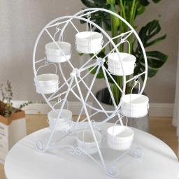 Rotação Ferris Wheel Metal Cupcake Sobremesa Stand, Suporte para Aniversário, Festa de Casamento, Bolo Stand, Display Rack, Home Decor, 8 Cup - Image 3