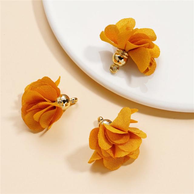 Pingente Flor Tassel Tecido 10Pçs para Joias DIY