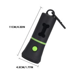 Trela do cão ao ar livre com lanterna, resíduos sacos dispensador, poop suporte de conexão, suprimentos caixa, transportadora colarinho, cachorro - Image 6