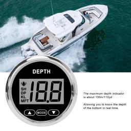 Waterproof Marine profundidade calibre tocou, luminoso branco, 52mm, 2in, 100m, 110yd, barcos, barcos de pesca - Image 4