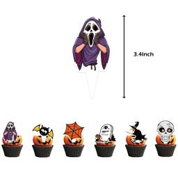 Tema dos desenhos animados Cake Topper, Decoração de festa de aniversário, Série Horror, Banner, Balão, Baby Shower, Halloween Party Supplies - Image 5