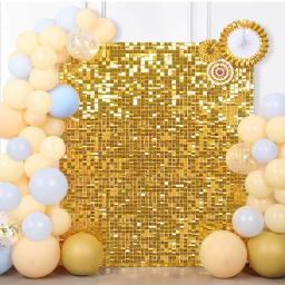 Cortina de chuva de brilho para festa de aniversário e casamento decoração, ouro, preto, prata, 1pcs, 1x2m - Image 2