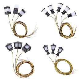 Miniatura LED Lawn Lamp Model, DIY Building, Sand Table, Cena do Jardim, Kits de Diorama de Luzes, 3V, 5Pcs - Image 2