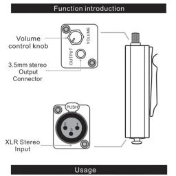 Portátil auscultador amplificador conversor, Mini HIFI, Clip Mount, XLR para 3.5mm áudio interface - Image 6