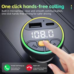 Carro transmissor fm bluetooth 5.3 handsfree sem fio kit carro usb c carregador de carro rádio automático modulador fm mp3 player adaptador - Image 5