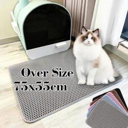 Impermeável dupla camada Pet Litter Mat, antiderrapante areia Pad, lavável cama, produtos limpos - Image 1