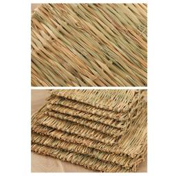 Tapete de palha tecido para animais pequenos, Rabbit Grass Chew Mat, Acessórios para gaiola, Cama, House Pad, Hamster, Guinea Pig, Pet - Image 5