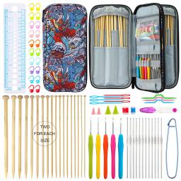 36 pçs conjunto de agulhas de tricô de bambu mix 2.0-10mm de alumínio ganchos de crochê conjunto com saco agulhas de crochê para kit de costura acessórios - Image 3