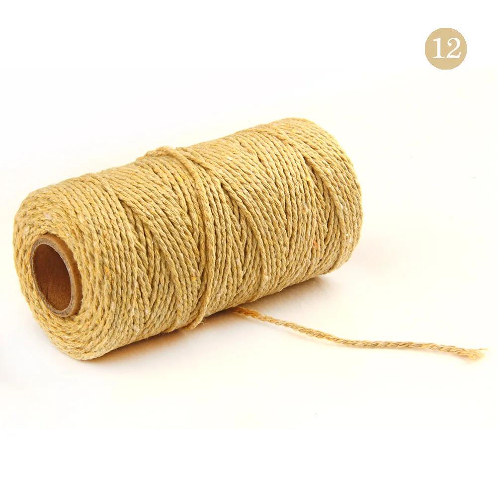 Torcida Algodão Macrame Corda, Colorido Twine Fil, Fio da corda, Decoração do partido do casamento, Acessório DIY, 2mm, 100m - Image 1
