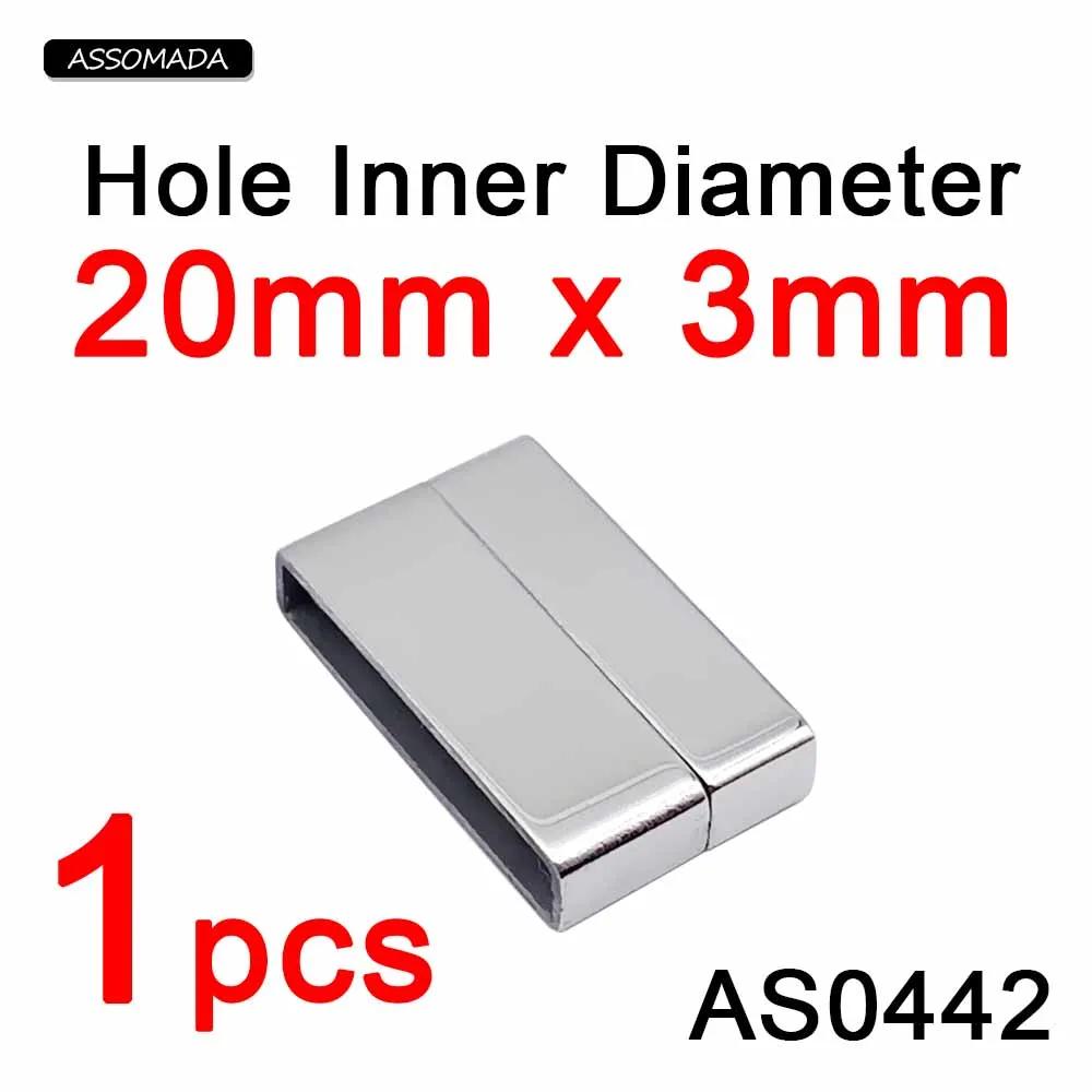 Aço inoxidável Fechos Magnéticos para Fazer Jóias, Corda De Couro, Conector Fivela, DIY Acessórios, Pulseiras, Colar, Furo 20x3mm - Image 1