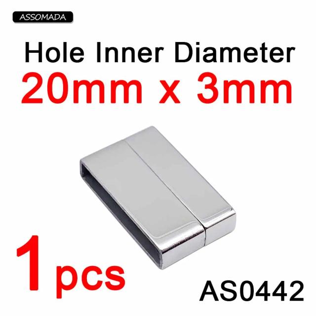 Fechos Magnéticos em Aço Inoxidável para Jóias DIY: Conectores, Fivelas e Acessórios de Corda de Couro - Medida 20x3mm
