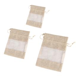 Saco organza serapilheira linho com cordão para lembrancinhas festa casamento, amostras cosméticas, guloseimas, - Image 2