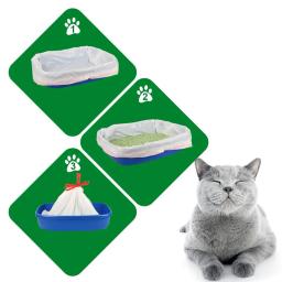 Sacos descartáveis da maca do gato dos forros da caixa da areia do gato sacos duráveis grandes da maca do gato do cordão - Image 1