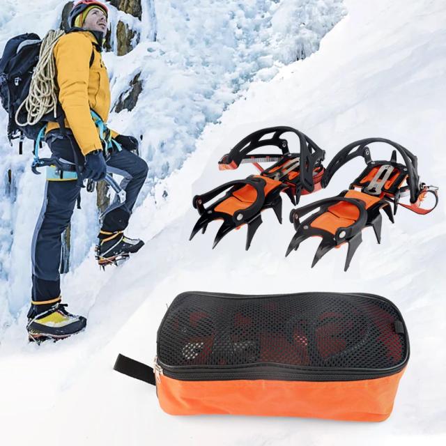 Dentes de Gelo Neve: Crampons Anti-Derrapantes Profissionais em Aço Inoxidável para Botas e Sapatos Outdoor