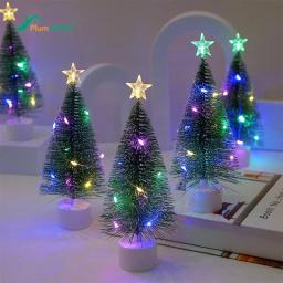 Mini Luminous Árvore De Natal Ornamentos, Decorações LED Desktop, DIY Desktop Luz, Decoração De Casa, Festa De Escritório - Image 1