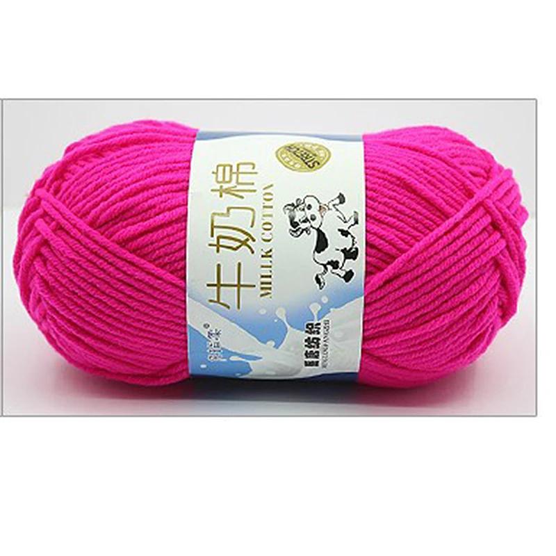 Fio de algodão para tricô manual, fibra láctea, pele amigável, artesanato de crochê, suéter, chapéu, fios, 50g - Image 1