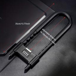 U-Shaped Combinação Cadeado com fivela ajustável, Quatro Posição Cadeado, Adequado para bicicletas e portas de vidro - Image 6