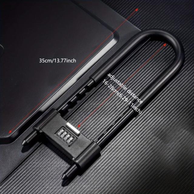 Cadeado U-Shaped com Fivela Ajustável e Quatro Posições - Ideal para Bicicletas e Portas de Vidro