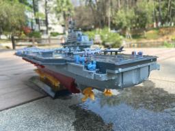 Barco de casco super longo RC carregando para crianças, navio de guerra RC militar, brinquedo elétrico para menino, navio porta-aviões Warsh, 68cm - Image 3