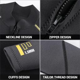 Terno de surf em neoprene para homens e mulheres, terno de mergulho com snorkel, jaqueta e calça, terno dividido, alta qualidade, 1,5mm - Image 4
